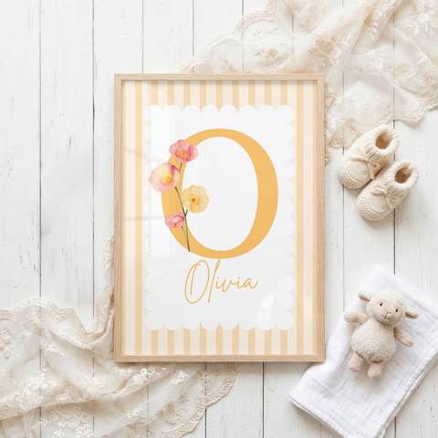 Apricot Stripe Name Print