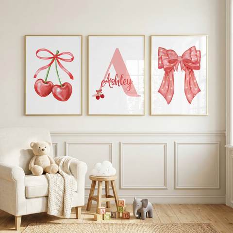 Cherry Bow Name Set