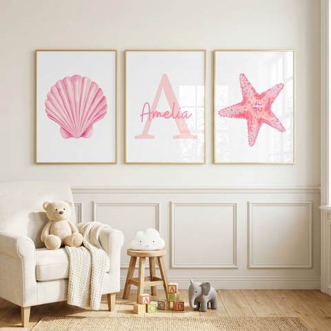 Pink Coastal Shell Name Set