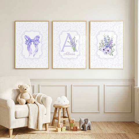 Lilac Bow Name Set