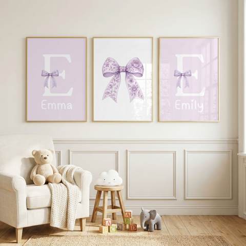 Lilac Bow Sisters Name Set