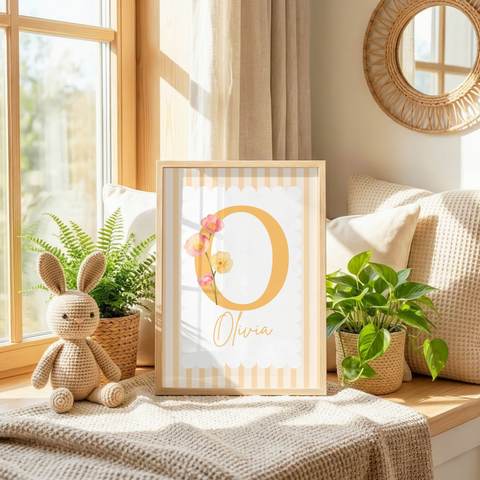 Apricot Stripe Name Print