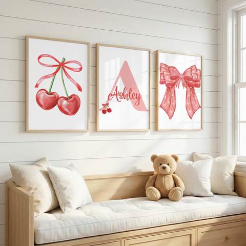 Cherry Bow Name Set
