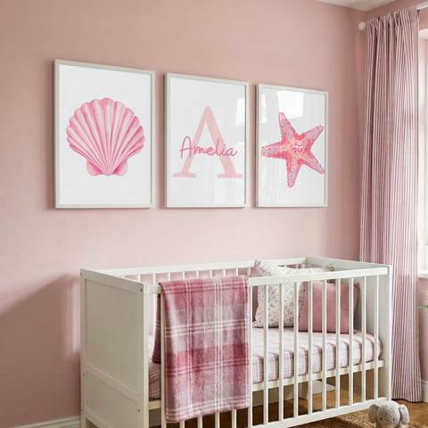 Pink Coastal Shell Name Set