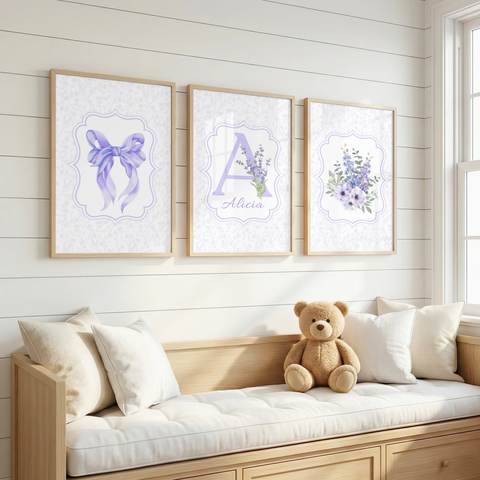 Lilac Bow Name Set