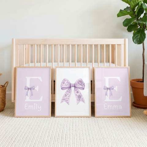 Lilac Bow Sisters Name Set