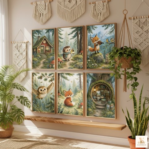 Woodland Stories on a nursery wall