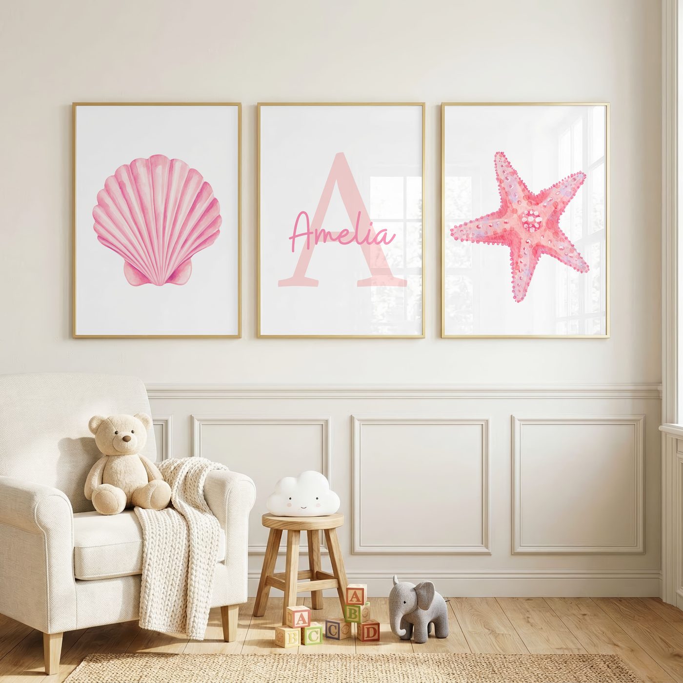 Pink Coastal Shell Name Set bundle
