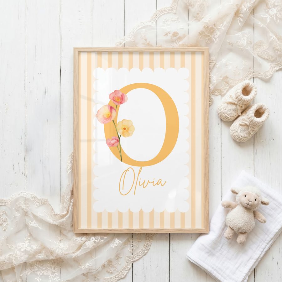 Apricot Stripe Name Print