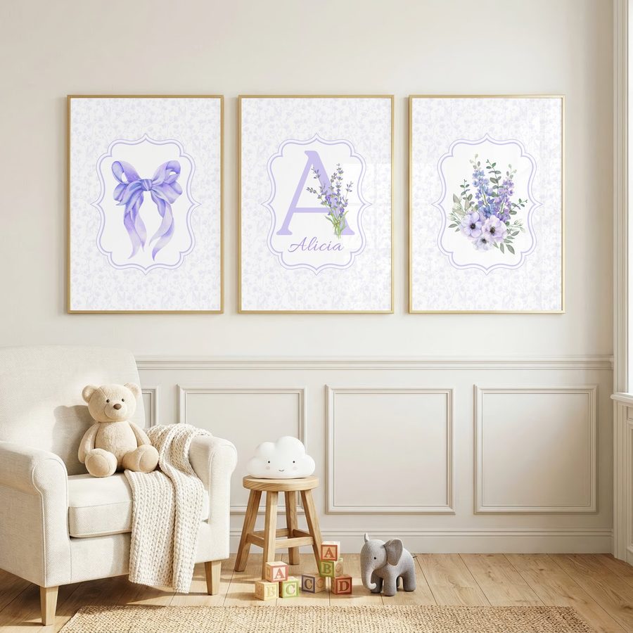 Lilac Bow Name Set