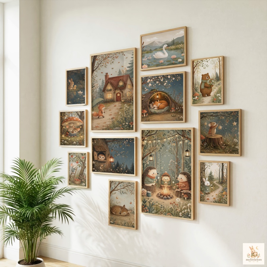 Woodland prints in a nursery
