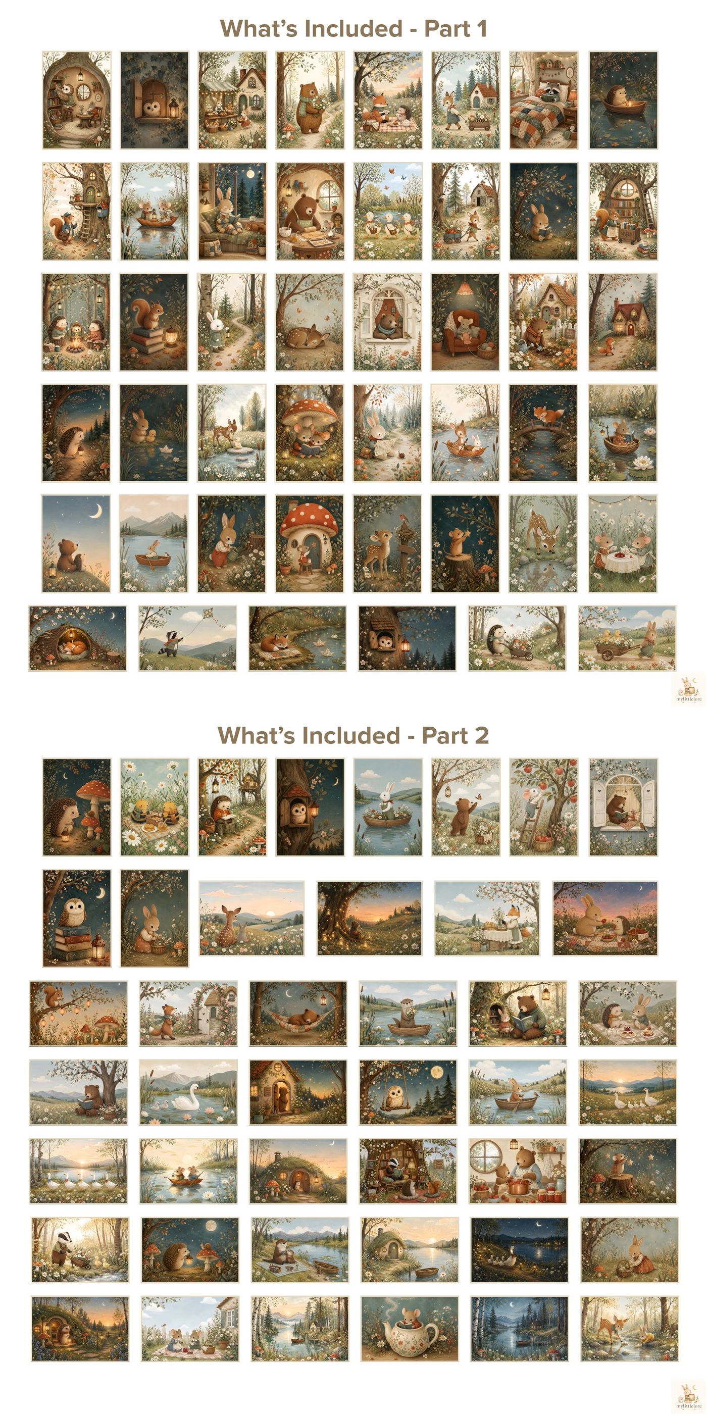 Every print included in the Woodland Stories bundle
